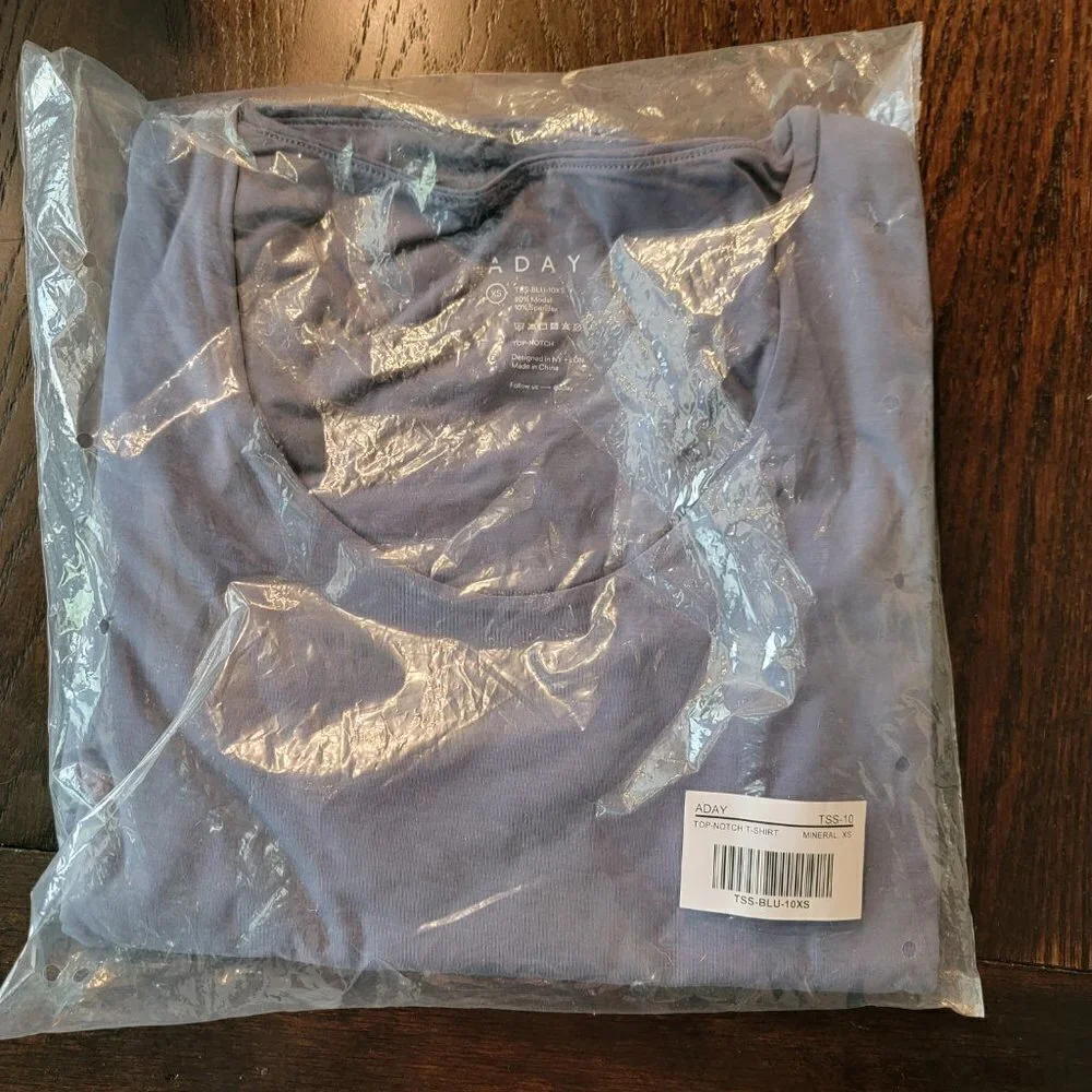 ADAY Top Notch T-shirt - Mineral Blue - sz XS NWOT - Picture 4 of 6